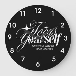 Relógio Grande Motivational Self-Love Wall Clock 