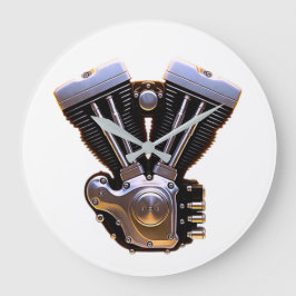 Relógio Grande Motorcycle Engine Wall Clock