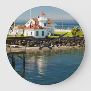 Relógio Grande Mukilteo Lighthouse, Mukilteo, Washington, EUA
