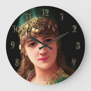 Relógio Grande Mulher cigana vitoriana elegante boho bellydancer