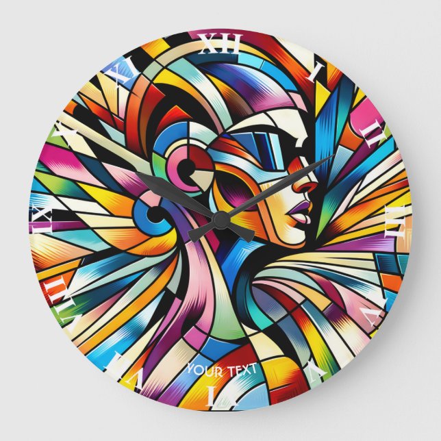 Relógio Grande Mulher Surreal Abstrato de Fantasy (Frente)