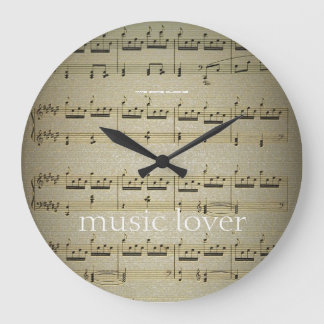 Relógio Grande Music Lover Large Wall Clock