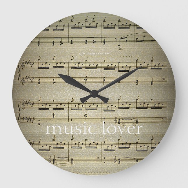Relógio Grande Music Lover Large Wall Clock (Frente)