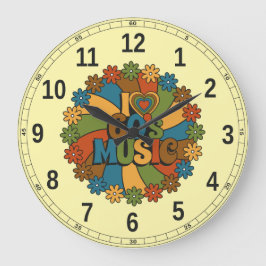 Relógio Grande Música dos Anos 60 Inspirada em Vintage para Amant