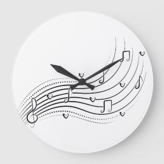 Relógio Grande Musical note wave, black line clipart
