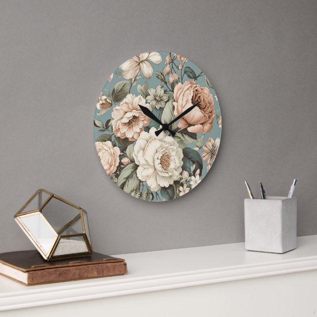 Relógio Grande Muted Botanical Dream (Escritório)