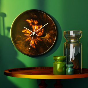 Relógio Grande Mystique Garden Abstrato Art Round