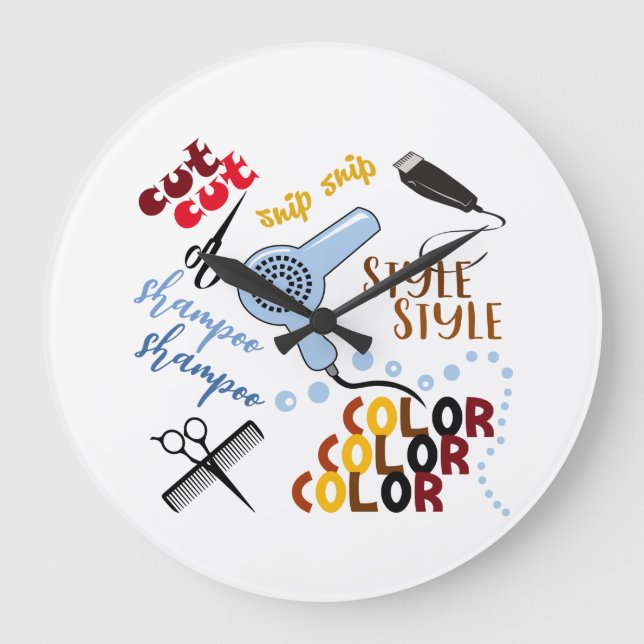 Relógio Grande Na Cerâmica Hair Salon (Frente)