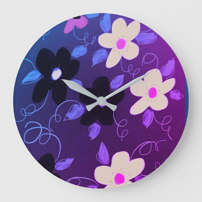 Relógio Grande Na moda Clock com púrpura (Frente)