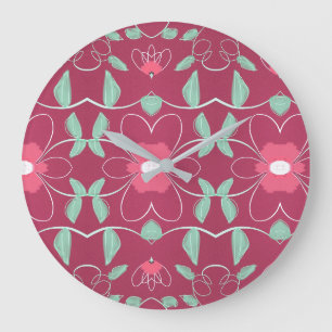 Relógio Grande Na moda Clock Com Rosa E Pinks