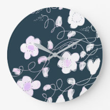 Na moda Clock Em Branco E Azul