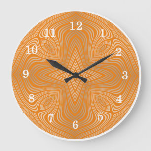 Relógio Grande Na moda Tangerine Orange Dourado Mandala