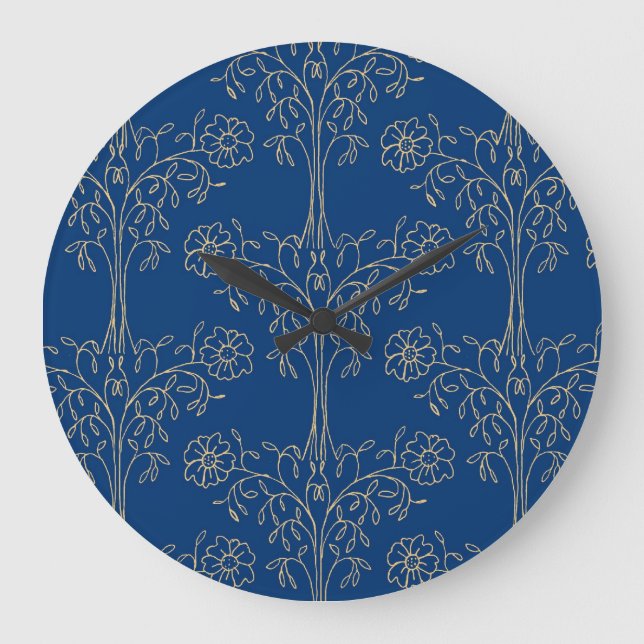 Relógio Grande Na moda Wall Clock, Azul Escuro, Padrão de efeito  (Frente)