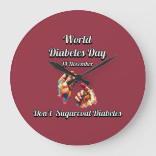 Relógio Grande Não faça diabetes. Dia Mundial da Diabetes.