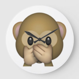 Relógio Grande Não fale nenhum macaco mau - Emoji