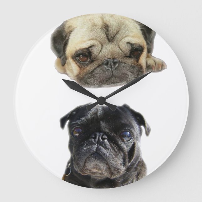 Relógio Grande Não perca a hora estilo pugs (Frente)