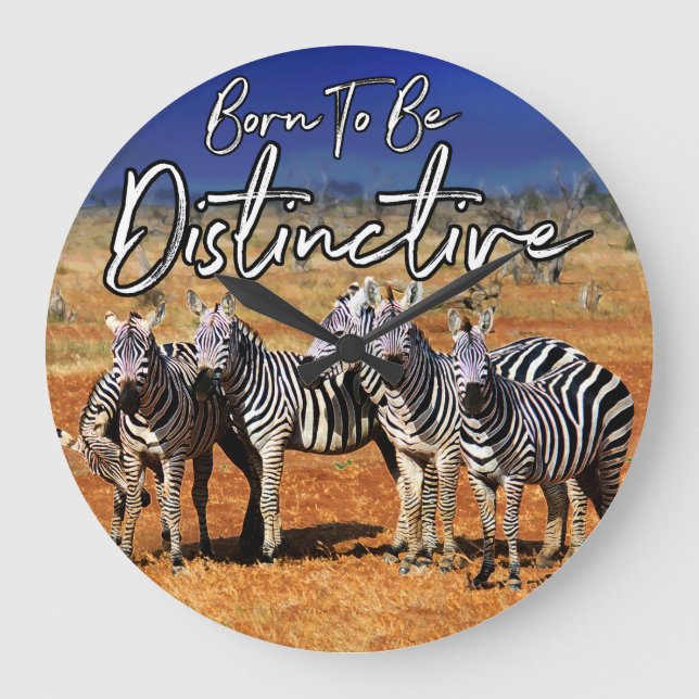 Relógio Grande "Nascer De Ser Distintivo" Arte Zebra (Frente)