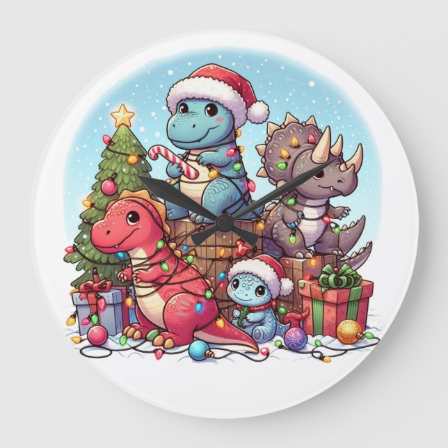 Relógio Grande Natal dos dinossauros ,  (Frente)