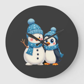 Relógio Grande Natal Feliz Natal Para Presente Pinguim Boneco de