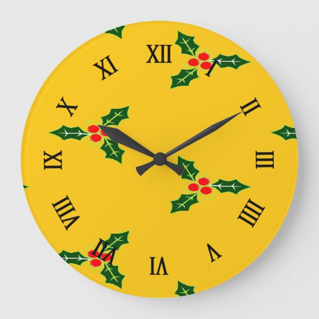 Relógio Grande Natal sagrado em laranja (Frente)