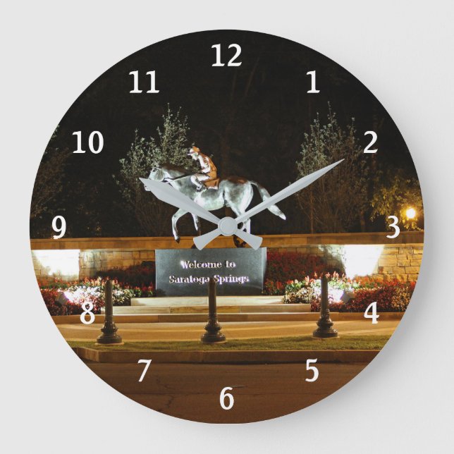Relógio Grande Native Dancer Statue Saratoga Wall Clock (Frente)