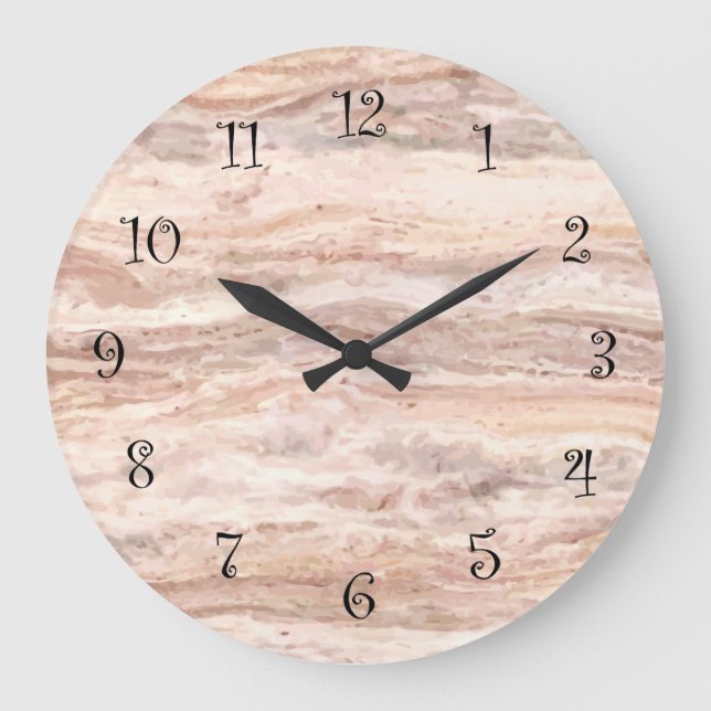 Relógio Grande Natural Faux Stone Granite Kitchen Wall Clocks (Frente)