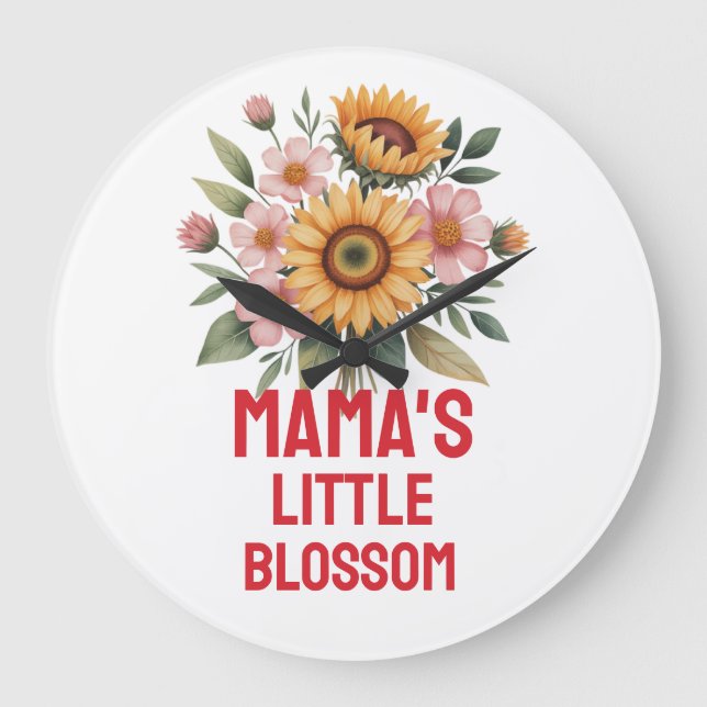 Relógio Grande Nature-Inspired Colorful Sunflower Nursery  (Frente)