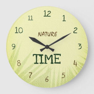 Relógio Grande Nature Time Botânico Verde Suave