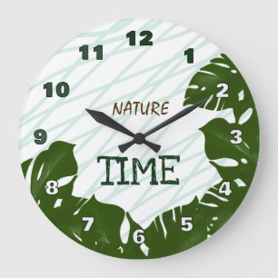 Relógio Grande Nature Time Tropical Verde