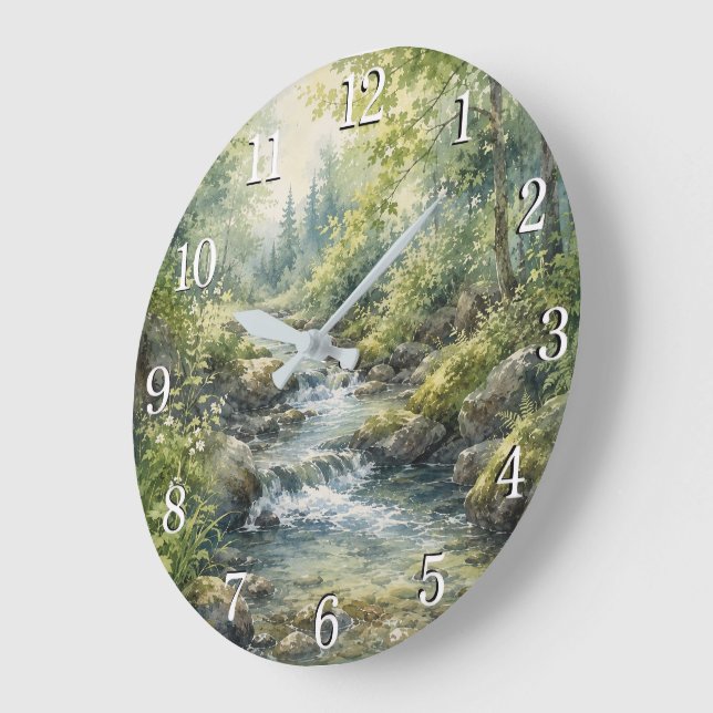 Relógio Grande Nature Wall Clock — Botanical & Landscape Design (Ângulo)