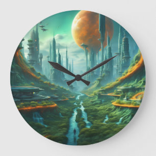Relógio Grande Natureza da alienígena e Arte Científica Surreal d