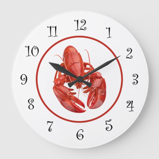 Relógio Grande Nautical Lobster Theme Wall Decor  (Frente)