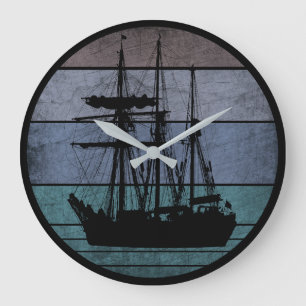 RELÓGIO GRANDE NAVIO DE VINTAGEM TRENDY PESCADORES