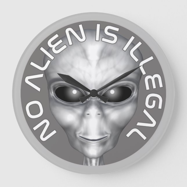 Relógio Grande Nenhuma Alienígena É Ilegal (Frente)