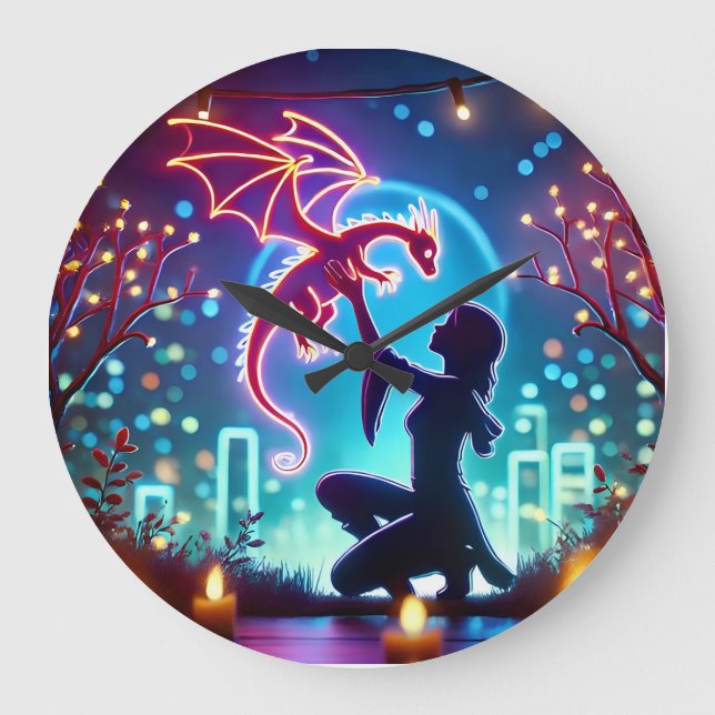 Relógio Grande  neon dragon trainer (Frente)