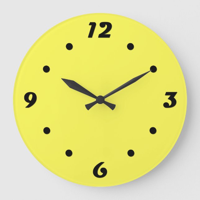 Relógio Grande neon Fluorescent yellow lemon bright color (Frente)