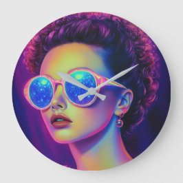 Relógio Grande Neon Galaxy Glamor