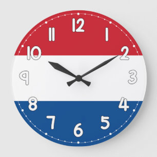 Relógio Grande Netherlands Flag Wall Clock – Dutch Patriotic Home