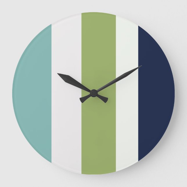 Relógio Grande Netuno, Seashell, Greve Verde e Marinho (Frente)