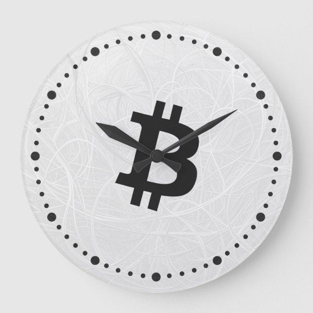 Relógio Grande Neurônio Bitcoin Branco (Frente)