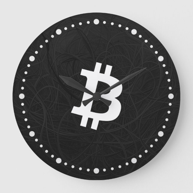 Relógio Grande Neurônio Bitcoin Preto (Frente)