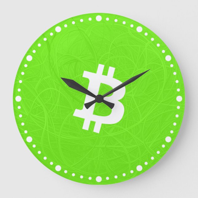 Relógio Grande Neurônio Verde Bitcoin (Frente)