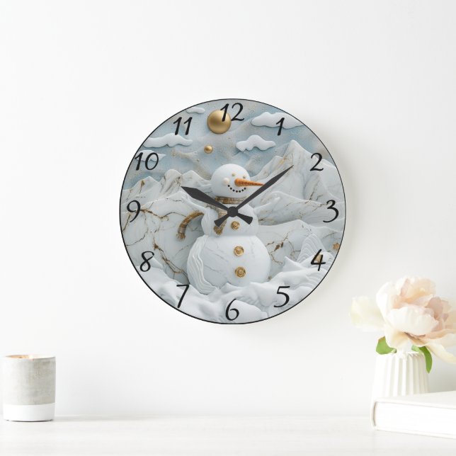 Relógio Grande Neve na Vila dos Papais noeis (Lar)