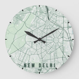 Relógio Grande New Delhi India City Map Minimal