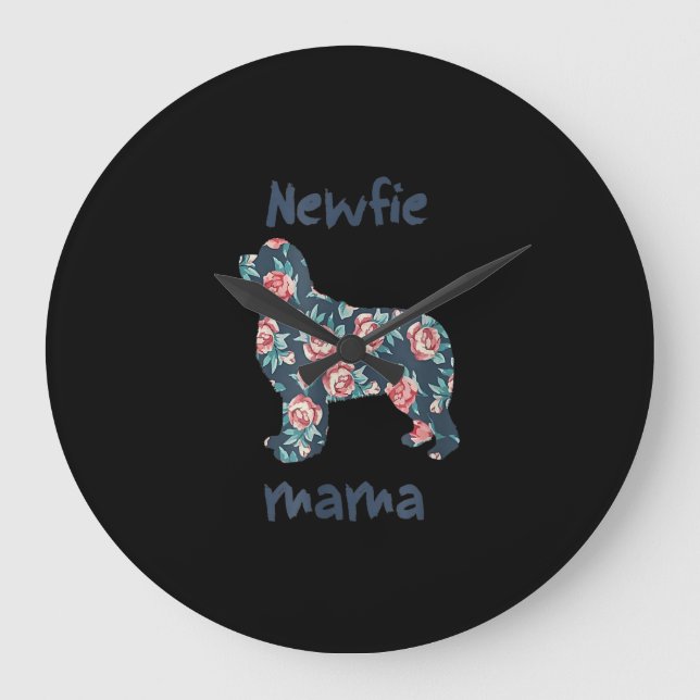 Relógio Grande Newfie mama | Mãe de cão da Terra Nova presente (Frente)