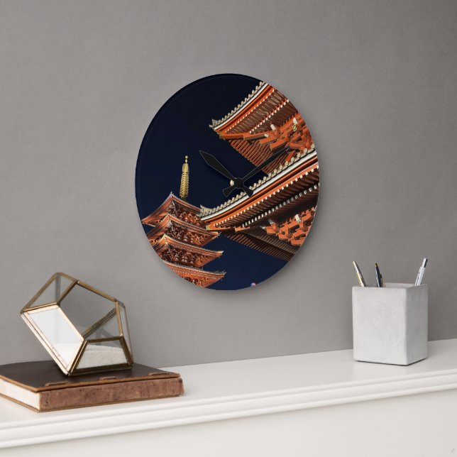 Relógio Grande Night of Kaminarimon in Tokyo Japan (Escritório)