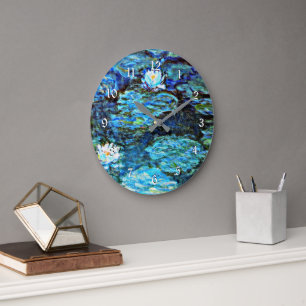 Relógio Grande Ninféias azuis de Monet