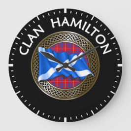 Relógio Grande Nó e Bandeira do Tartã do Clã Hamilton