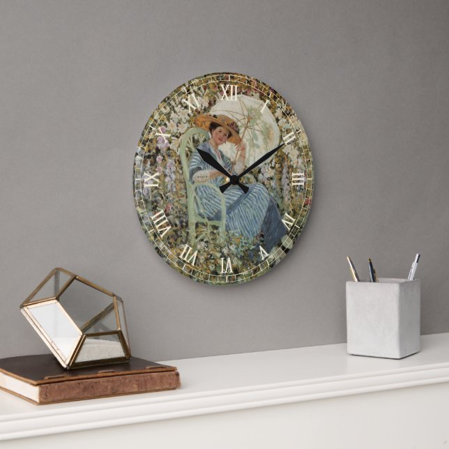 Relógio Grande No Jardim, Giverny de Frederick Frieseke (Escritório)