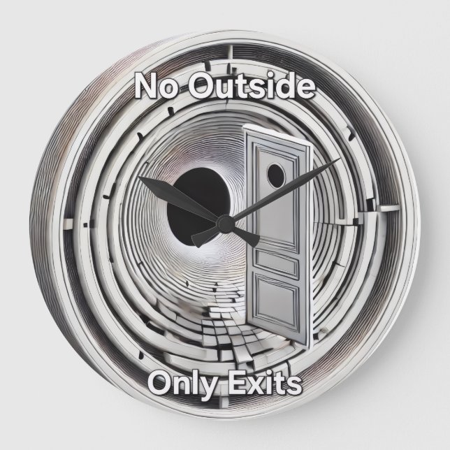 Relógio Grande No outside only exits Wall Clock (Frente)